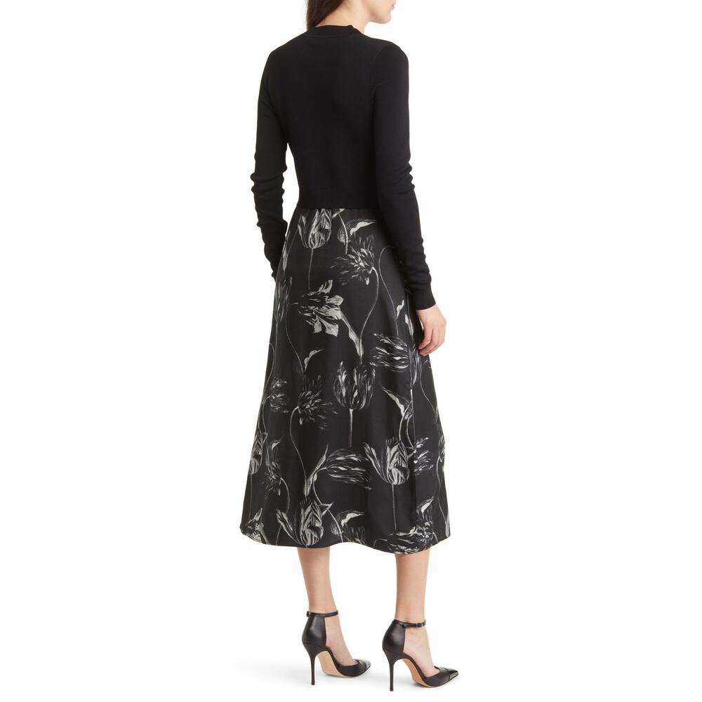 Ted Baker London Alettaaa Knit bodice long sleeve midi dress women's size 0 - Picture 2 of 8